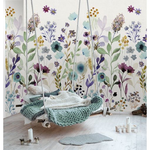 Aqua garden poszter, virágos poszter, virágmintás poszter, mintás poszter, design poszter