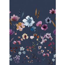 Meadow love blue poszter, virágos poszter, virágmintás poszter,  mintás poszter, design poszter