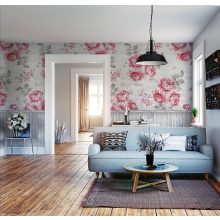 Floral lambri Színes virág mintás poszter tapéta