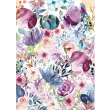 Watercolor floral Színes virág mintás poszter tapéta