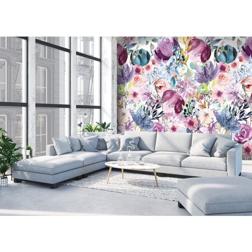 Watercolor floral Színes virág mintás poszter tapéta