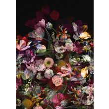 Flower explosion dark Nagy virágokkal díszített poszter tapéta