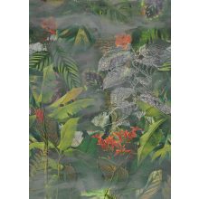 Palm love Zöld levélmintás vlies poszter tapéta