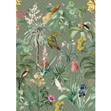 Tropical winter Zöld virág mintás poszter tapéta