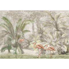  Pondicherry pastel Tópusi növény és állatmintás poszter tapéta