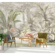 Pondicherry pastel Tópusi növény és állatmintás poszter tapéta