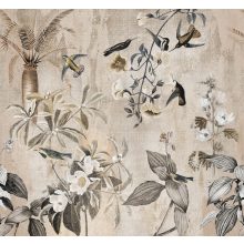 Amazonia sand Bézs szövethatású virág mintás poszter tapéta 