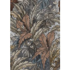   Dreaming of jungles grey Egzotikus zöld levélmintás poszter tapéta