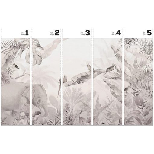 Jungle Beige  Állat mintás tapéta, Trópusi mintás tapéta, Bézs tapéta