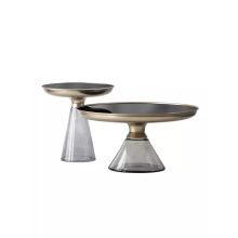 Üveg talpú kisasztal , lerakó asztal,  dohányzó asztal, gödöllő bútor, luxus asztal