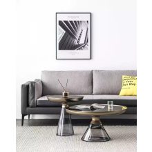 Üveg talpú keskeny kisasztal , lerakó asztal,  dohányzó asztal, gödöllő bútor, luxus asztal