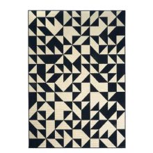 Kék, fehér kültéri szőnyeg