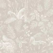 Woodland Toile állatos tapéta, erdő mintás tapéta, tapéta gyerekszobába