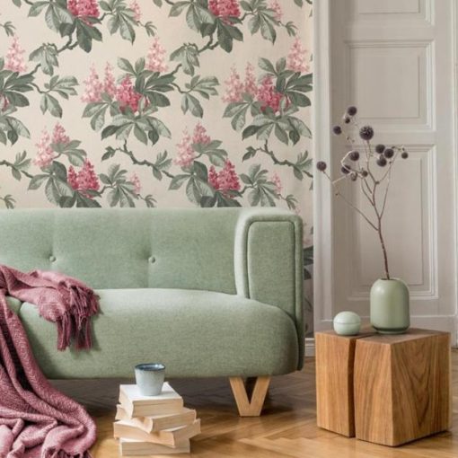 Chestnut Floral virág mintás tapéta, növény mintás tapéta