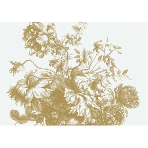 Tapéta gyönyörű arany virágokkal