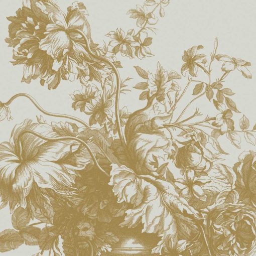 Tapéta gyönyörű arany virágokkal