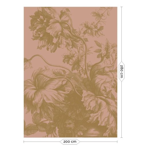 Tapéta gyönyörű arany virágokkal