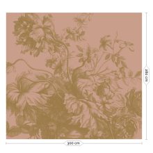 Tapéta gyönyörű arany virágokkal