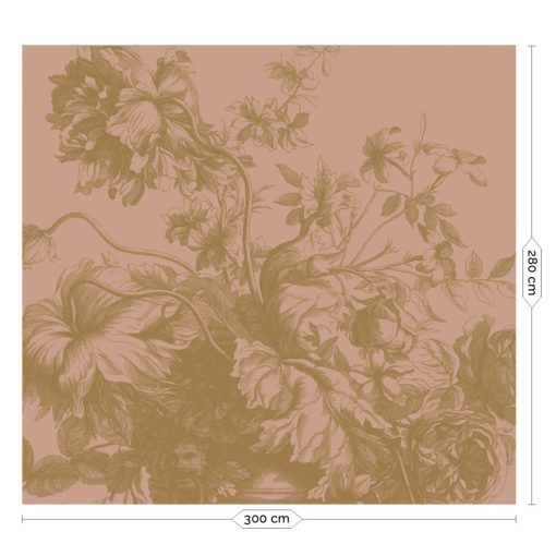 Tapéta gyönyörű arany virágokkal