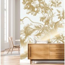 Tapéta gyönyörű arany virágokkal