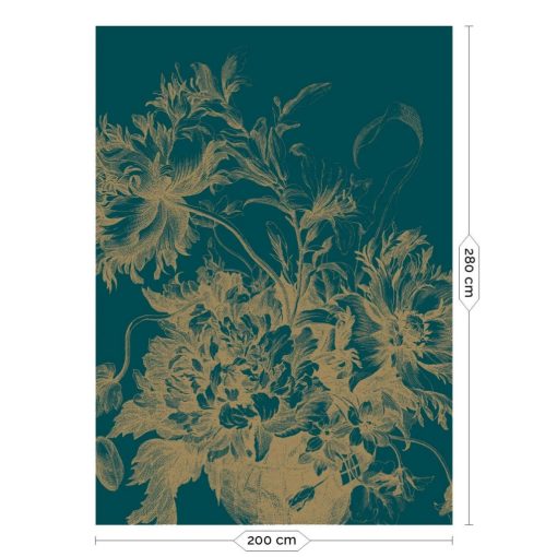 Tapéta hatalmas arany virágokkal