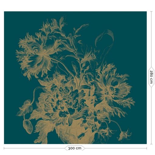 Tapéta hatalmas arany virágokkal