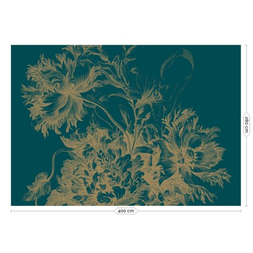 Tapéta hatalmas arany virágokkal