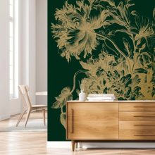 Tapéta hatalmas arany virágokkal