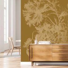 Tapéta hatalmas arany virágokkal