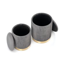 Szürke puff szett belső tárolóval