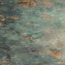 Nenuphar   Türkiz színű tapéta, Arany tapéta