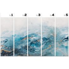 Nereida   Hullám mintás tapéta, Kék tapéta, Arany tapéta