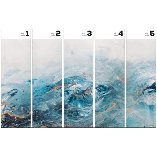 Nereida   Hullám mintás tapéta, Kék tapéta, Arany tapéta