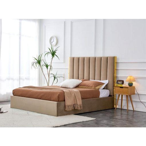Kárpitos ágykeret tárolóval modern ágy, luxus ágy, kényelmes ágy, design ágy