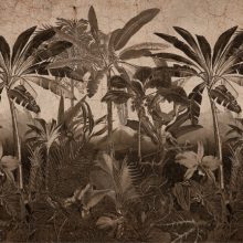 Robinson Rust  Pálmafás tapéta, Trópusi mintás tapéta, Barna tapéta