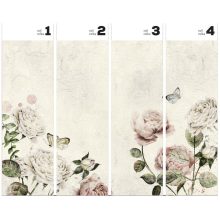 Rose Dream white  Virág mintás tapéta, Pillangós tapéta