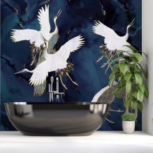 Royal Tsuru   Daru mintás tapéta, Kék színű tapéta