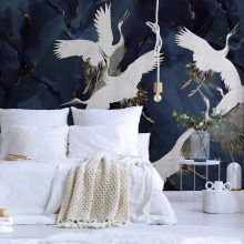 Royal Tsuru   Daru mintás tapéta, Kék színű tapéta