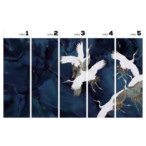 Royal Tsuru   Daru mintás tapéta, Kék színű tapéta