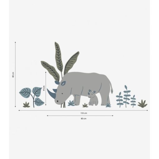 Tanzania - rhino, palms and trees