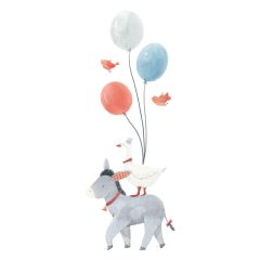 Gentle friends - donkey and balloons