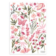 Magenta - flowers and butterflies