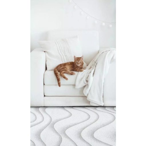 Fehér hullám mintás szőnyeg
