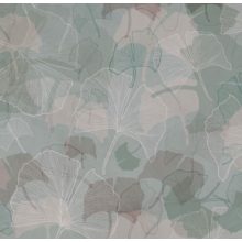 Ginkgo- Tapéta óriási levelekkel pasztell színekben