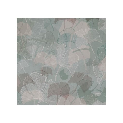 Ginkgo- Tapéta óriási levelekkel pasztell színekben