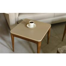 Letisztult fa lerakóasztal, barna és bézs lerakóasztal, asztal nappaliba