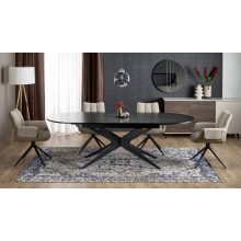 Fekete márvány bővíthető asztal