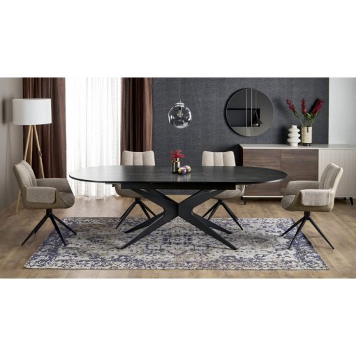 Fekete márvány bővíthető asztal