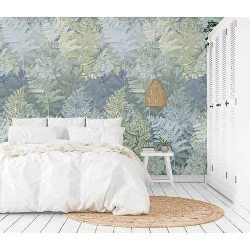 Humata green Sűrű levélmintás poszter tapéta