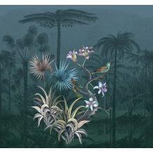 Borneo Trópusi növény mintás zöld poszter tapéta